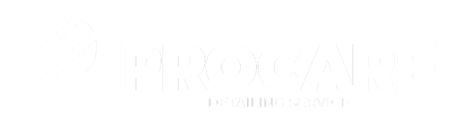 Finales Logo Design: Wort-Bild-Marke PROCARE DETALING SERVICE mit abstraktem P-Symbol.